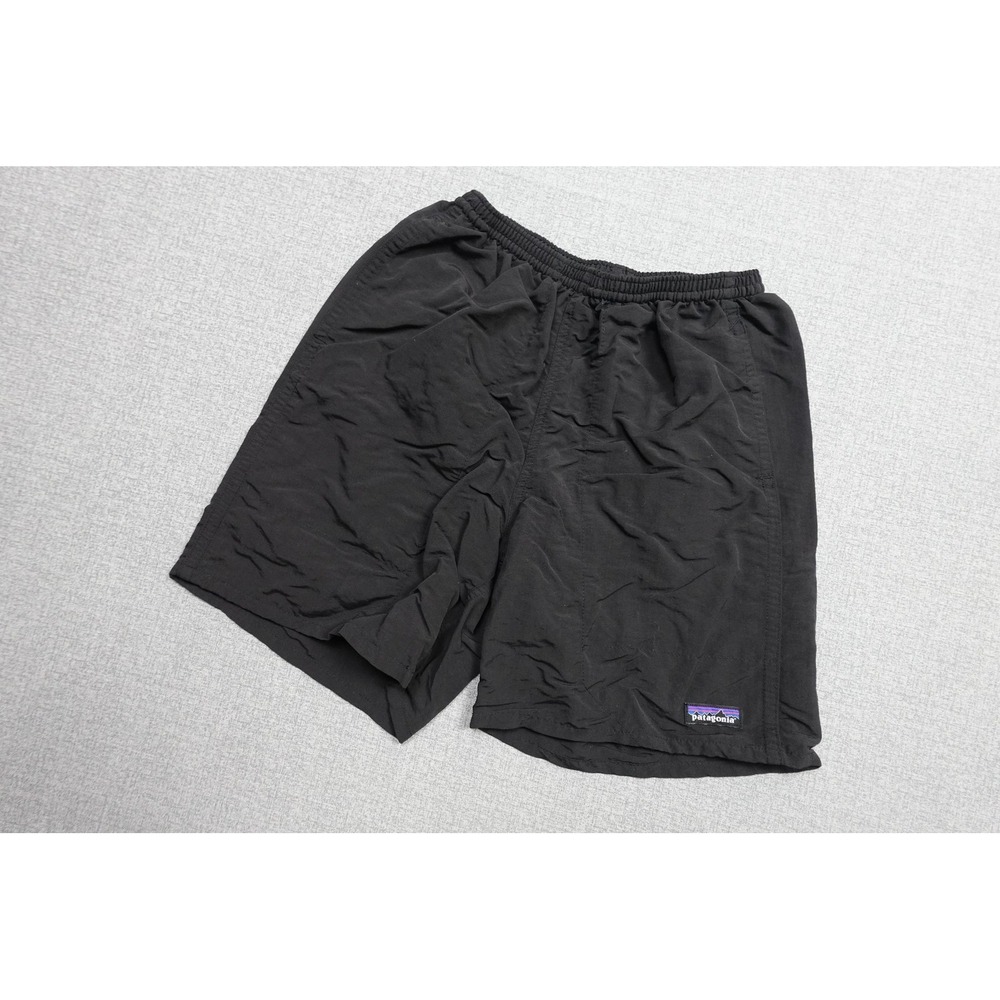 Patagonia Swim Shorts Mens Medium Black Elastic Waist Mesh Lined Pockets Nylon